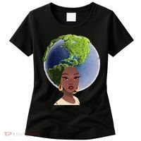 African American Afro World Earth Women's T-Shirt thumb 0