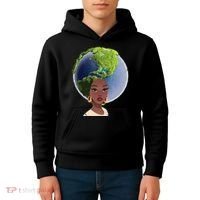 African American Afro World Earth Kids Hoodie thumb 4