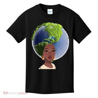 African American Afro World Earth Kids T-Shirt
