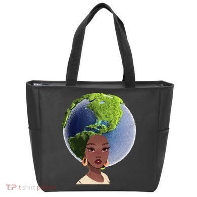 African American Afro World Earth Tote Bag