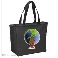 African American Afro World Earth Tote Bag thumb 2