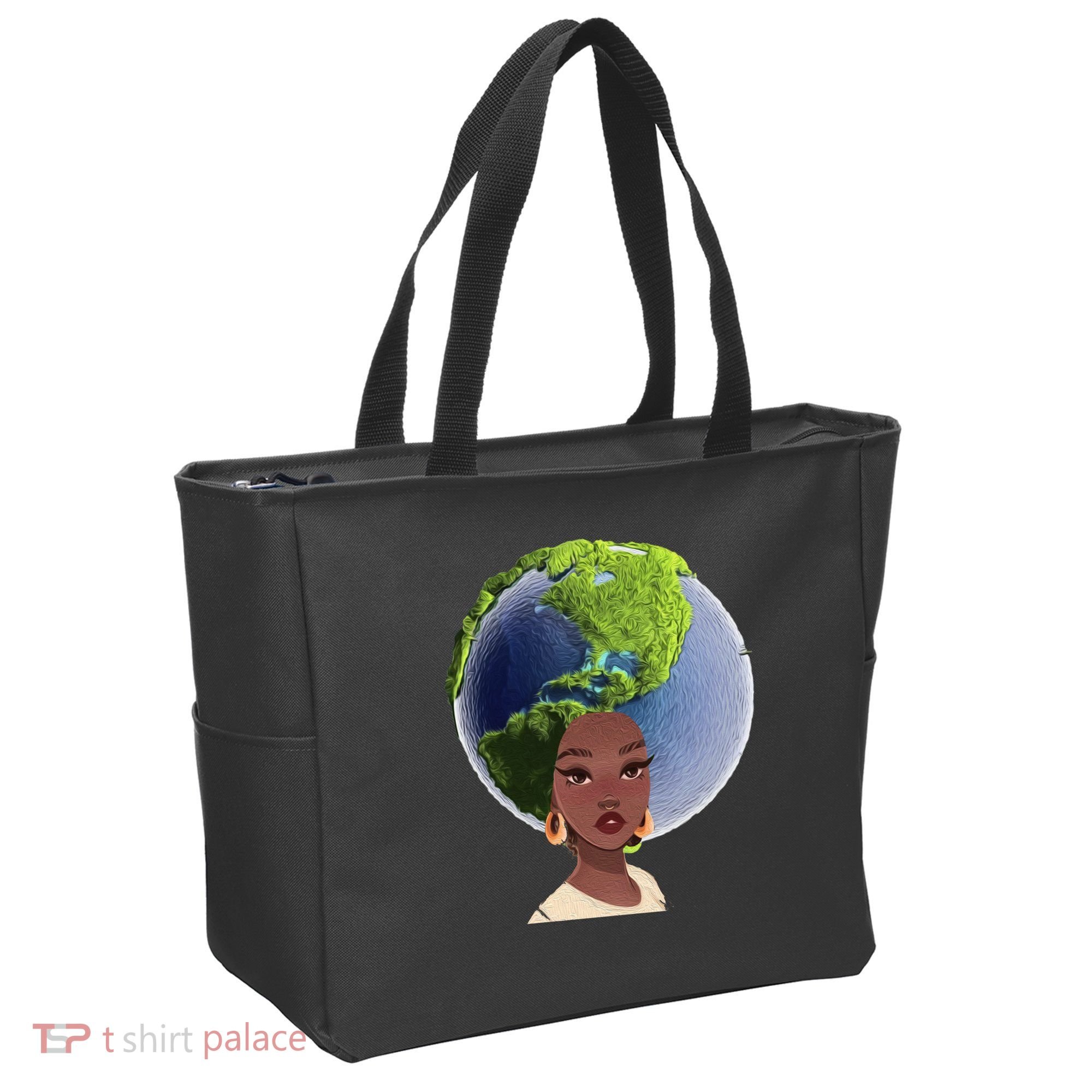 African American Afro World Earth Tote Bag