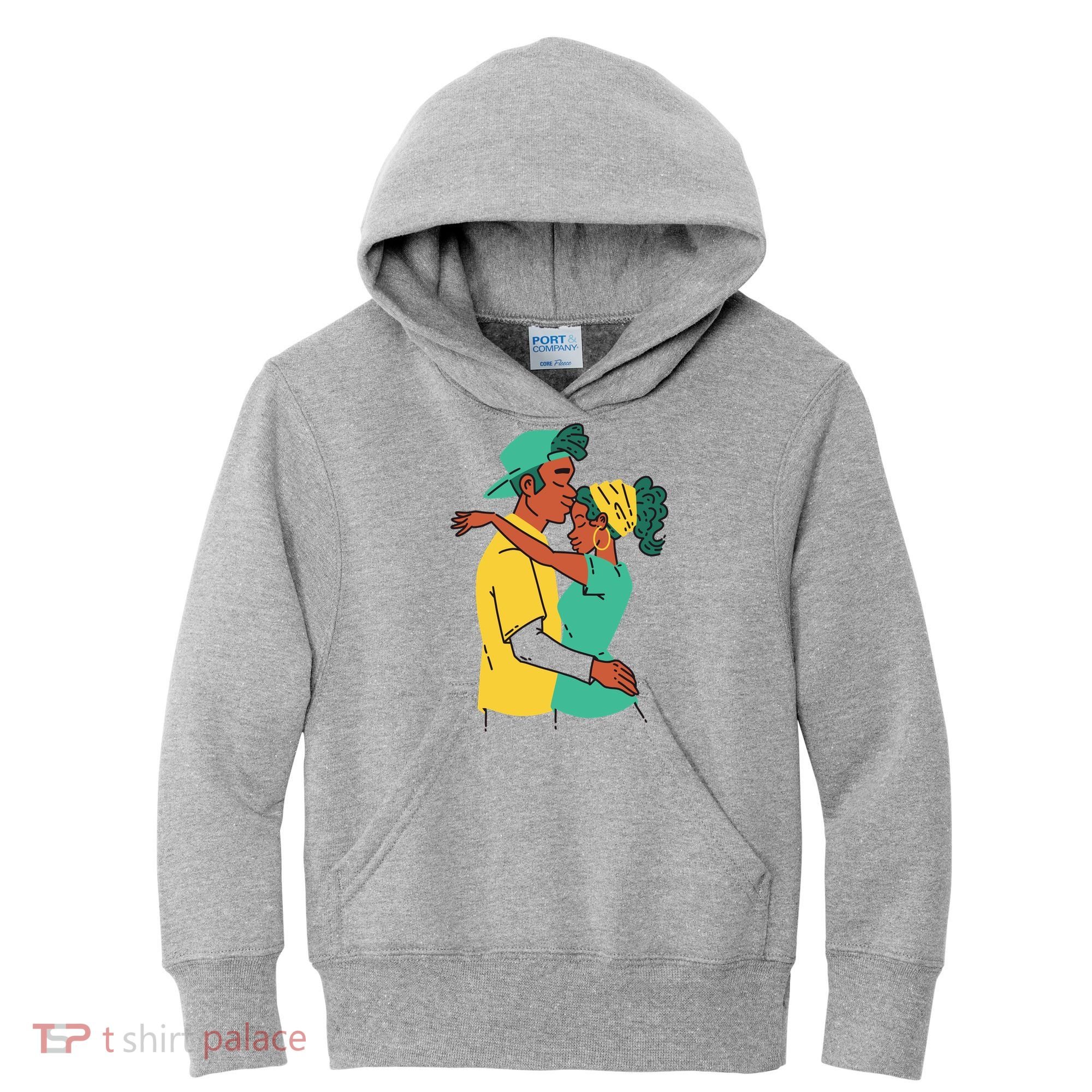 African American Couple Kids Hoodie