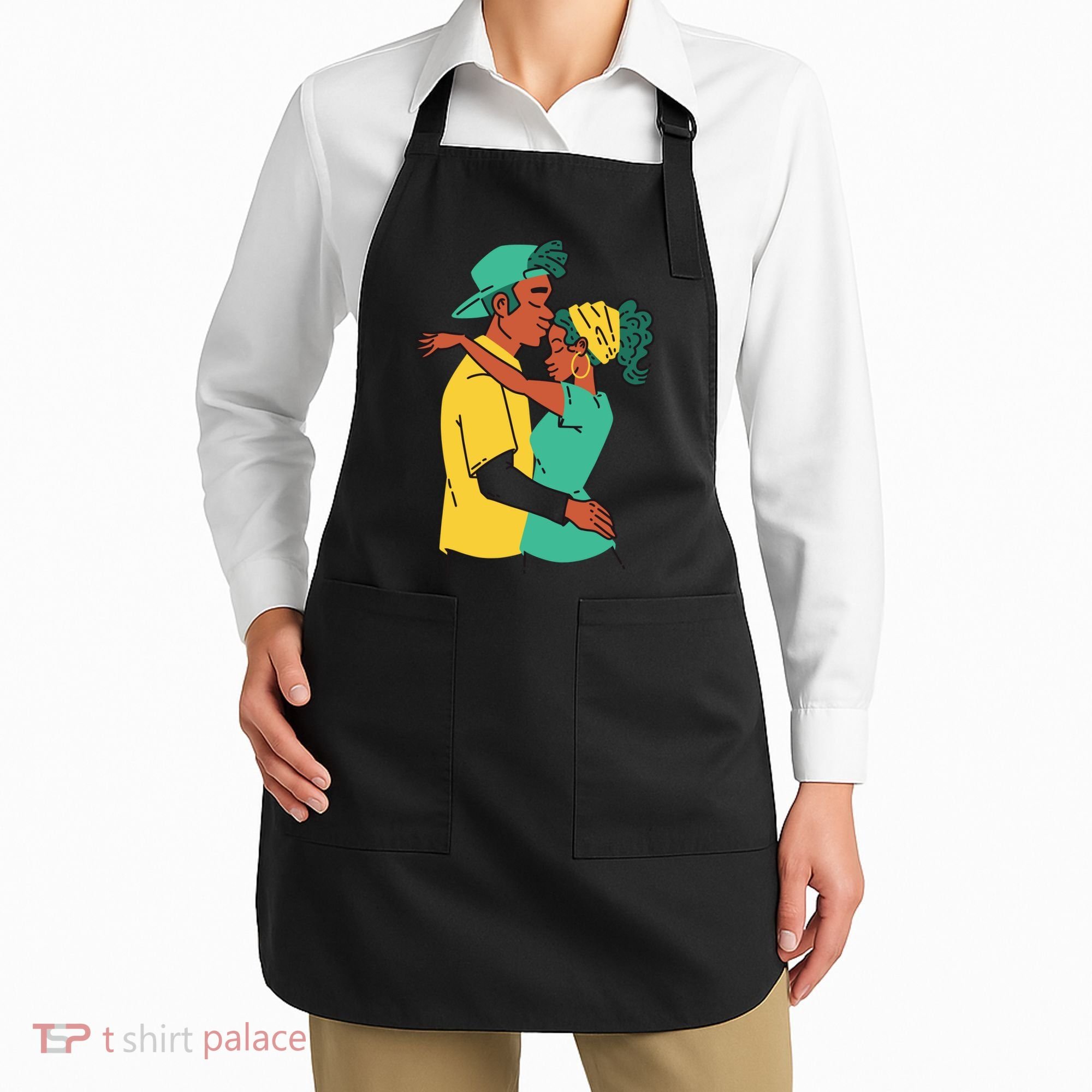 African American Couple Apron