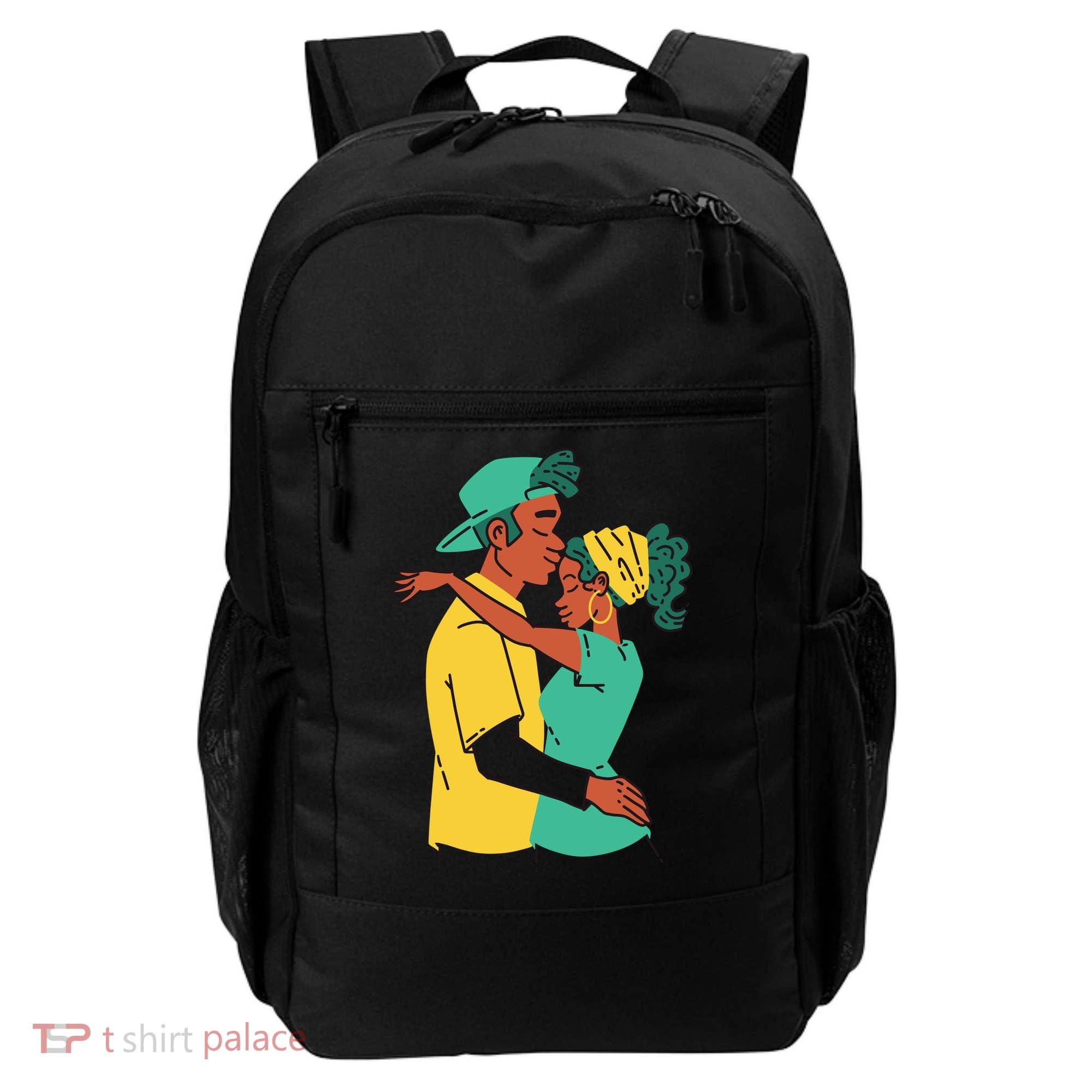 African American Couple Backpack