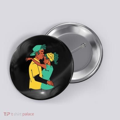 African American Couple Button