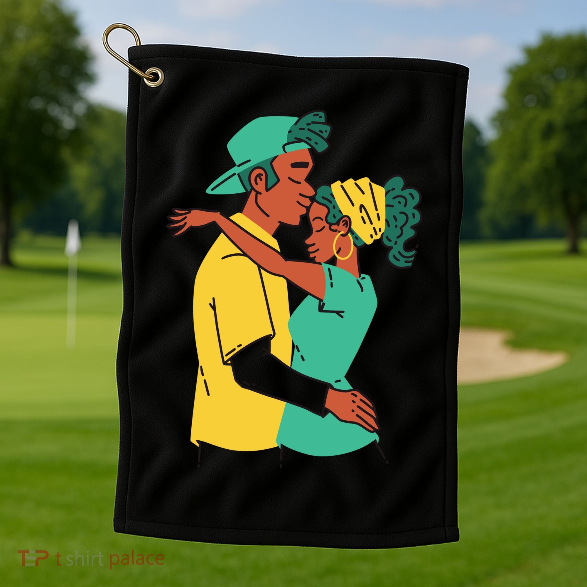 African American Couple Golf Towel
