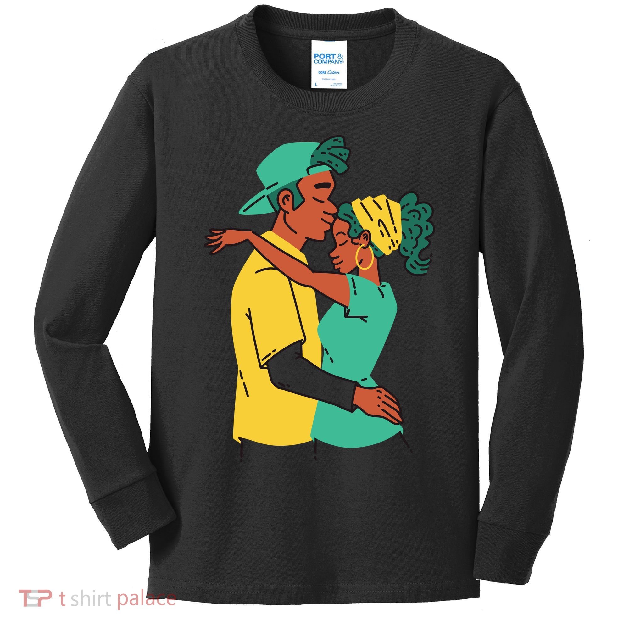 African American Couple Kids Long Sleeve Shirt