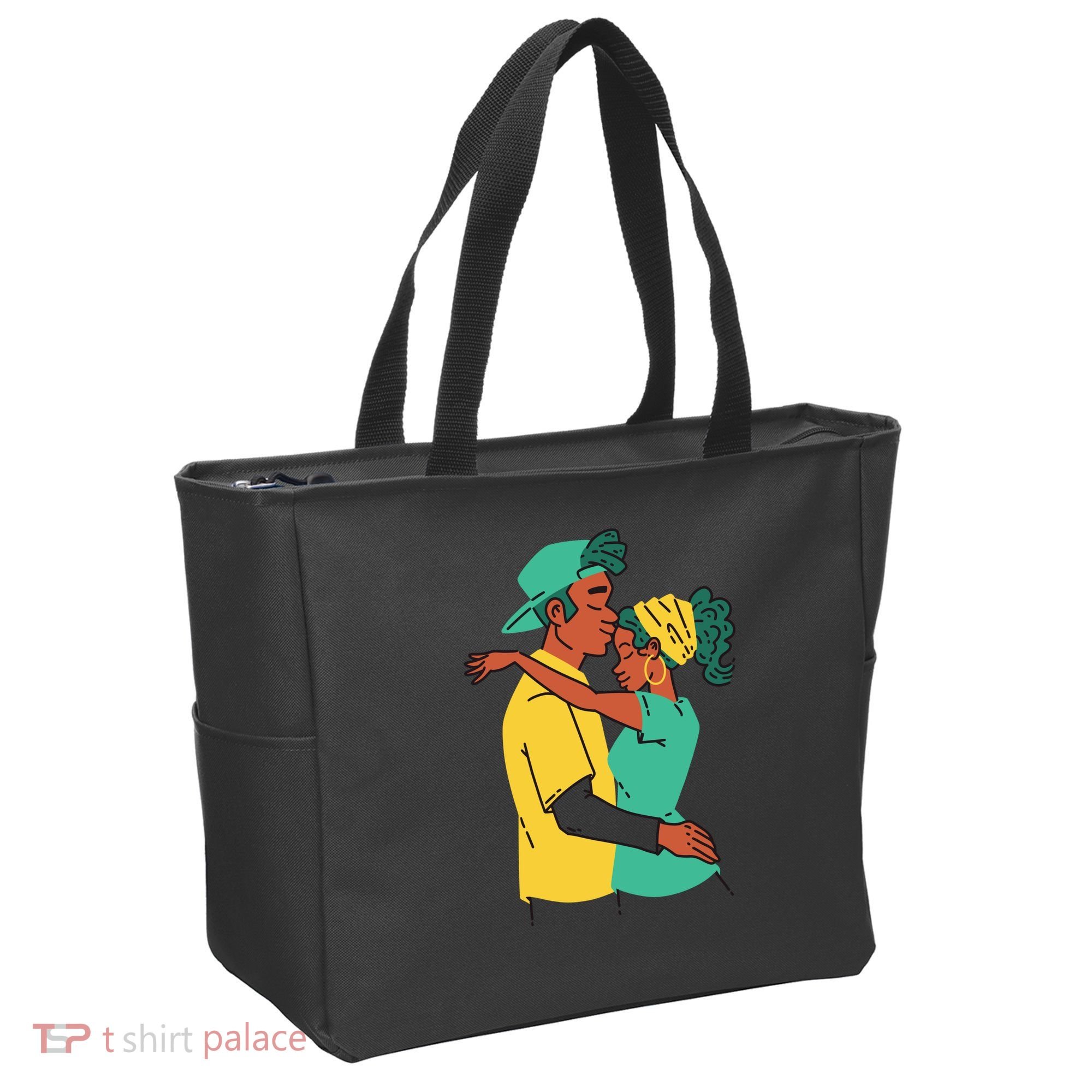 African American Couple Tote Bag
