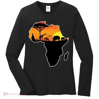 African Animals Women's Long Sleeve Shirt
