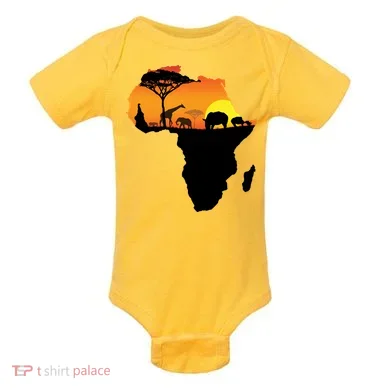 African Animals Baby Bodysuit