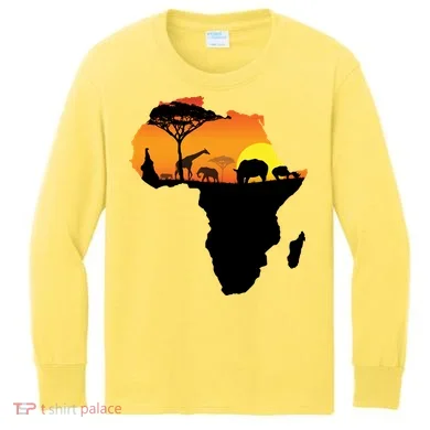 African Animals Kids Long Sleeve Shirt