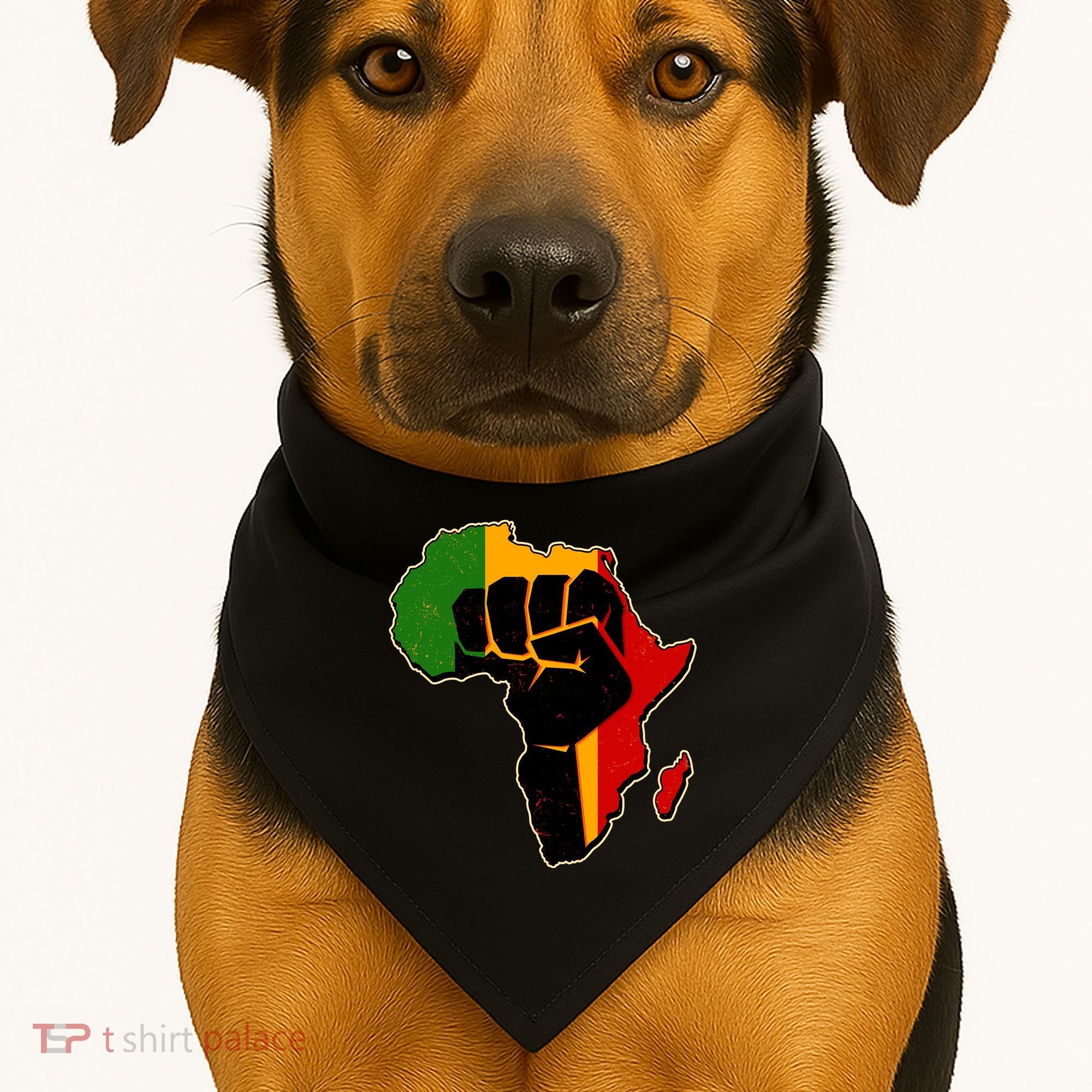 African Black Power Fist USA-Made Doggie Bandana