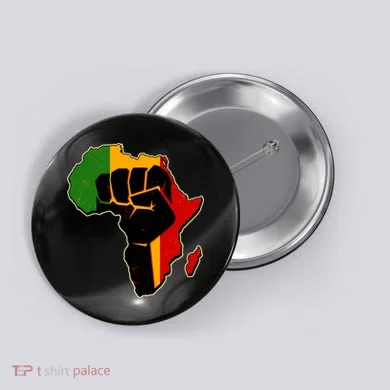 African Black Power Fist Button