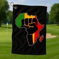 African Black Power Fist Golf Towel thumb 1