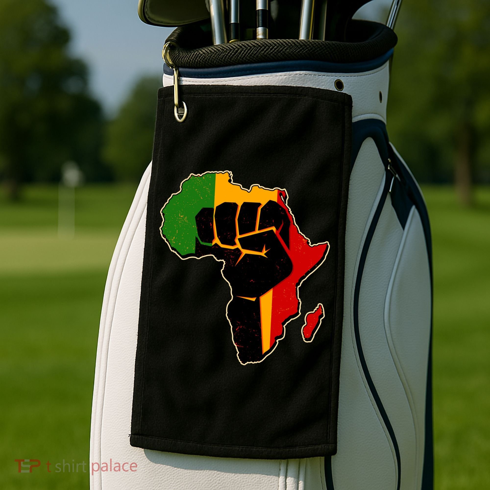 African Black Power Fist Golf Towel