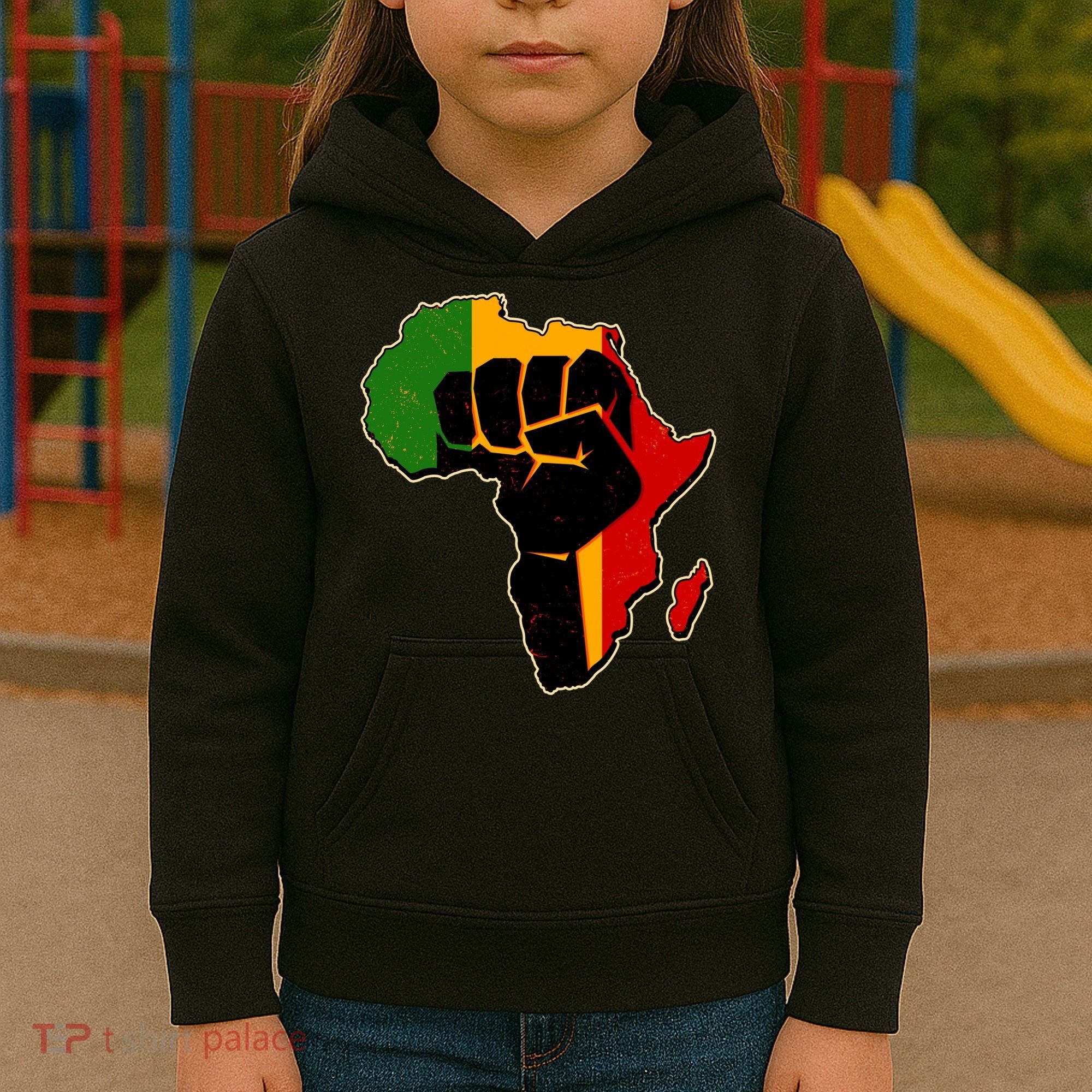 African Black Power Fist Kids Hoodie