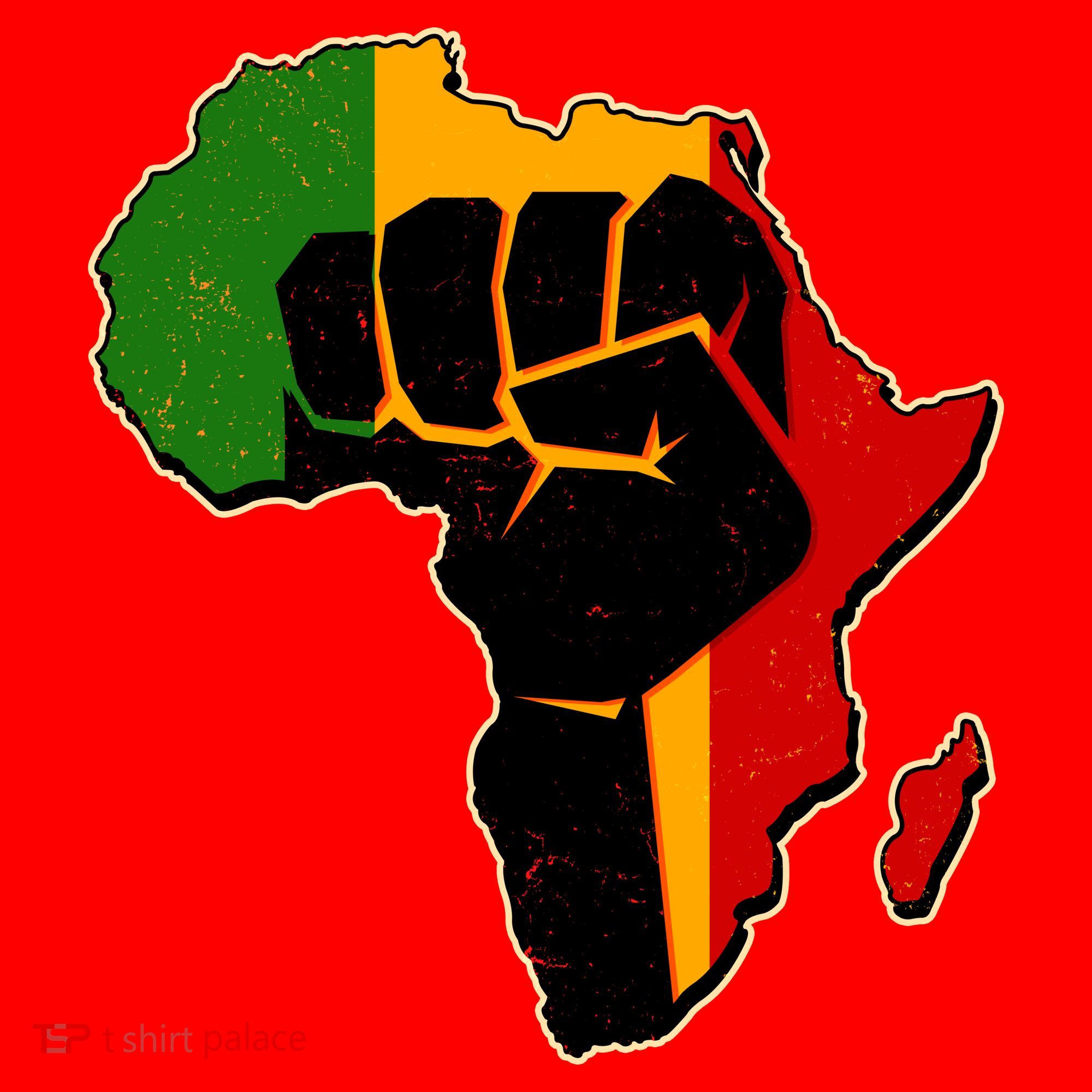 African Black Power Fist Santa Hat
