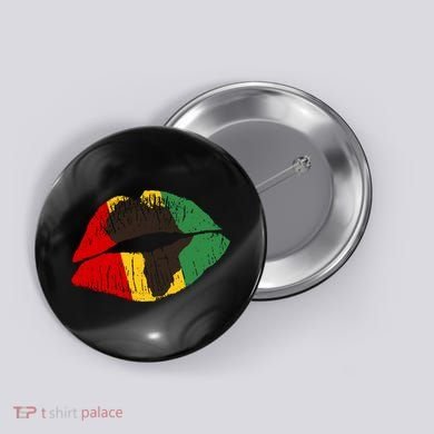 African Colors Lipstick Print Button