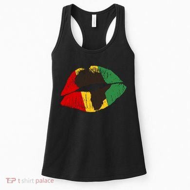 African Colors Lipstick Print Women's Tank Top