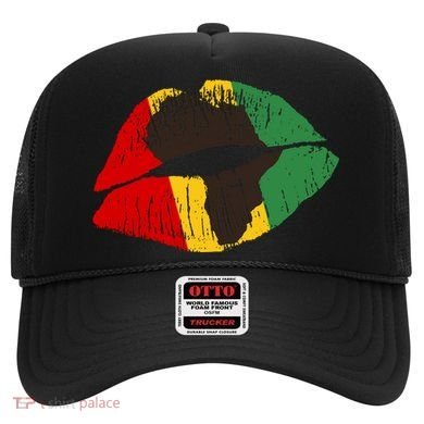 African Colors Lipstick Print Hat