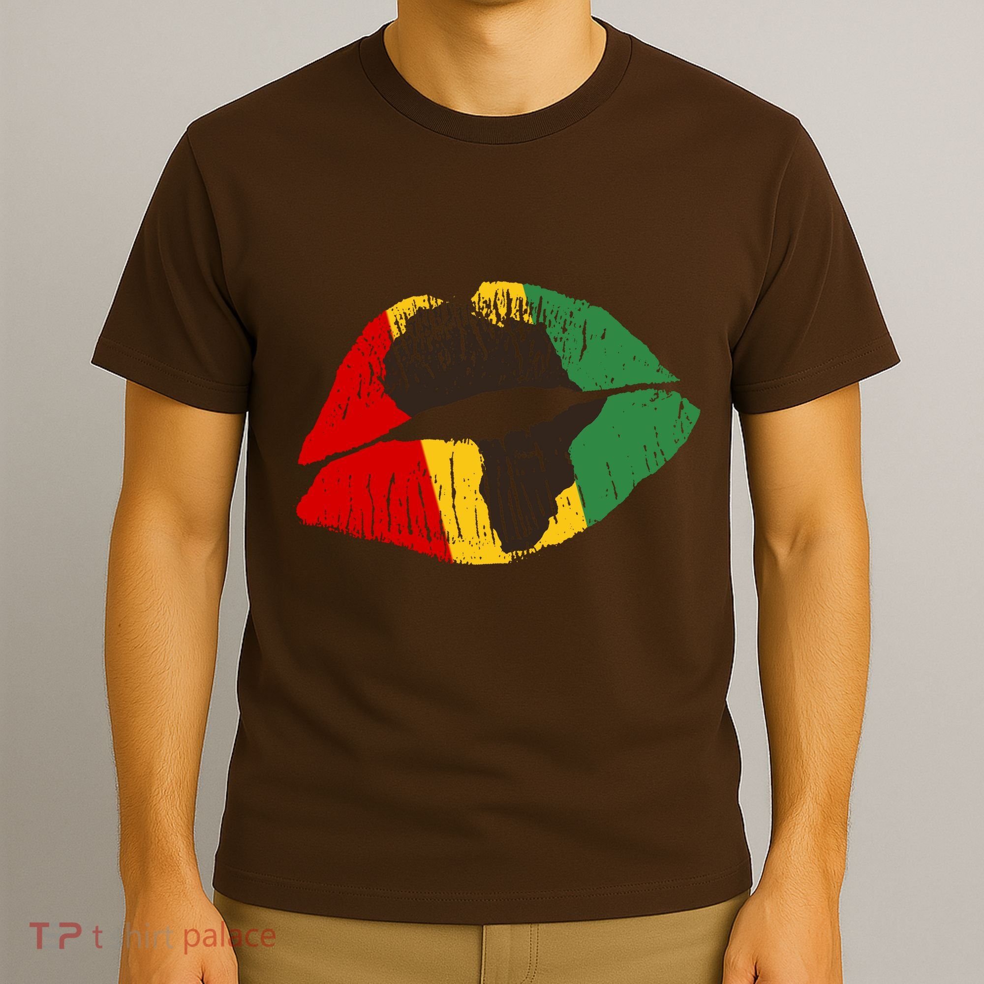 African Colors Lipstick Print T-Shirt