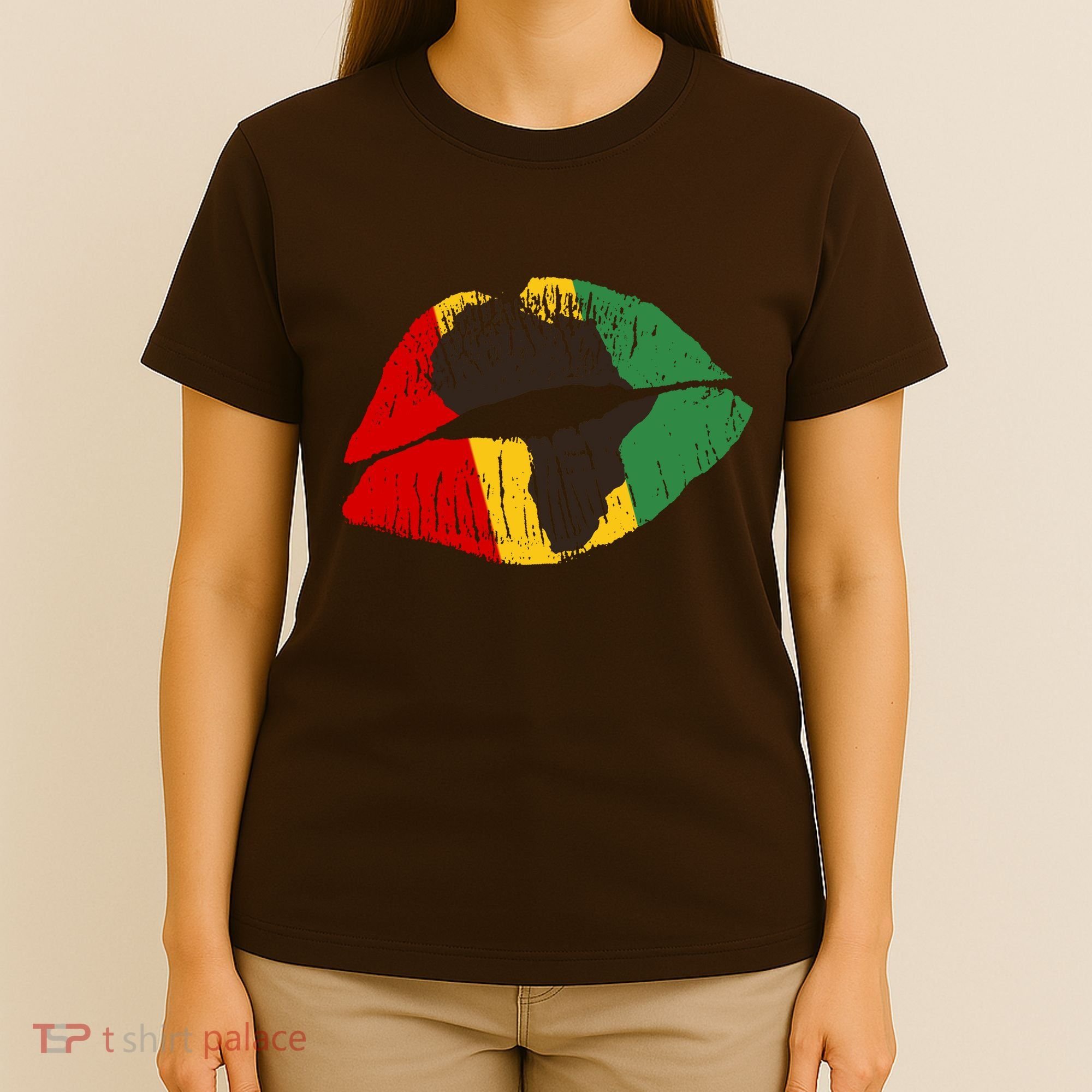African Colors Lipstick Print T-Shirt