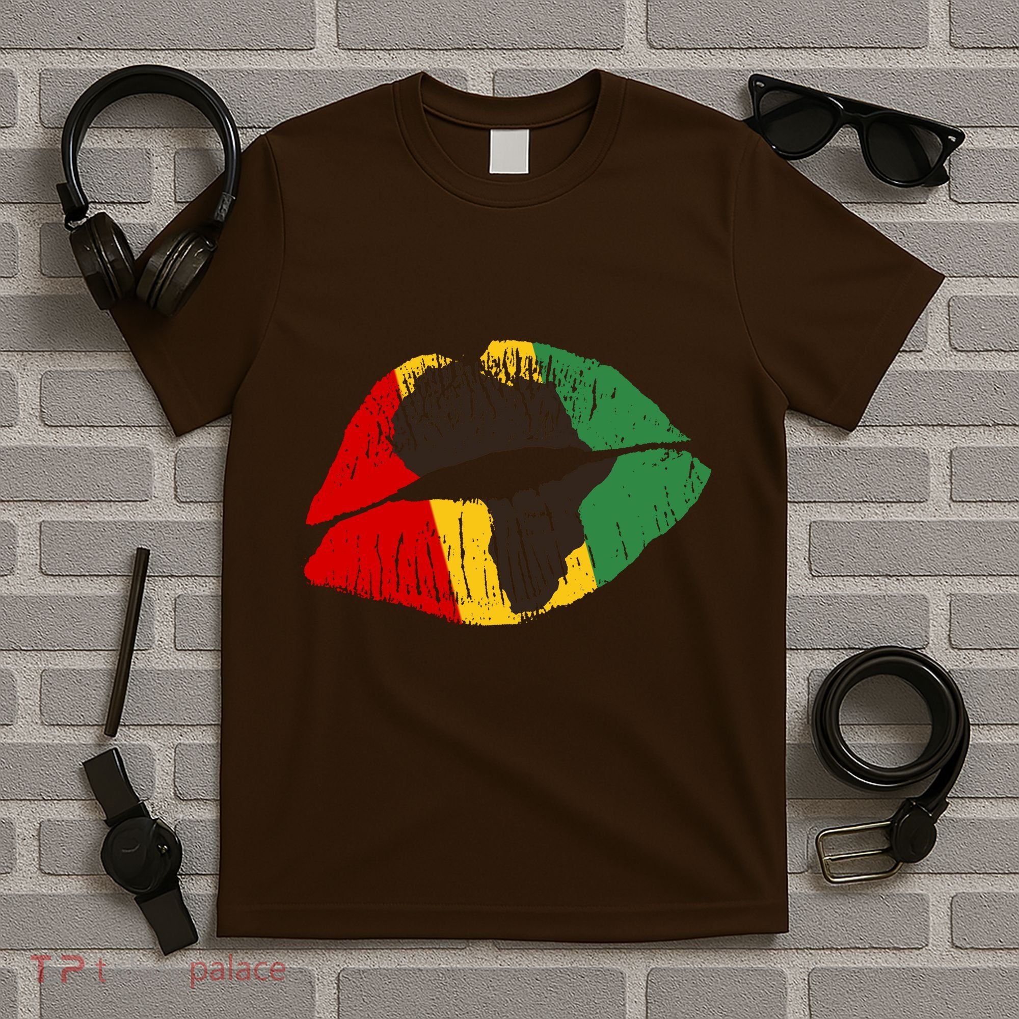 African Colors Lipstick Print T-Shirt
