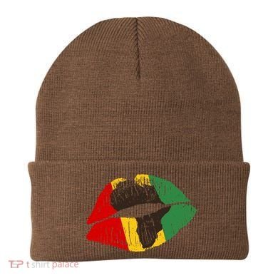 African Colors Lipstick Print Beanie