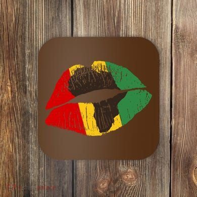 African Colors Lipstick Print Coaster