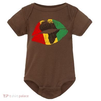 African Colors Lipstick Print Baby Bodysuit