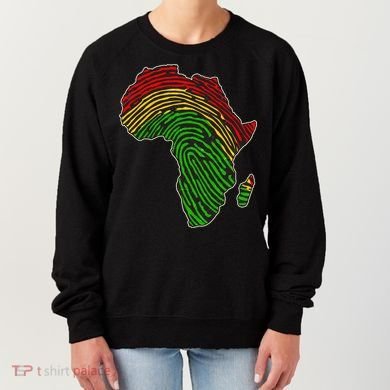 African Flag Colors Fingerprint Women's Sweatshirt