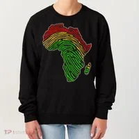 African Flag Colors Fingerprint Women's Sweatshirt thumb 0