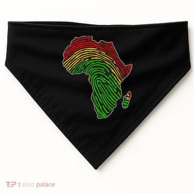 African Flag Colors Fingerprint USA-Made Doggie Bandana