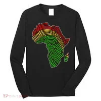 African Flag Colors Fingerprint Long Sleeve Shirt thumb 0