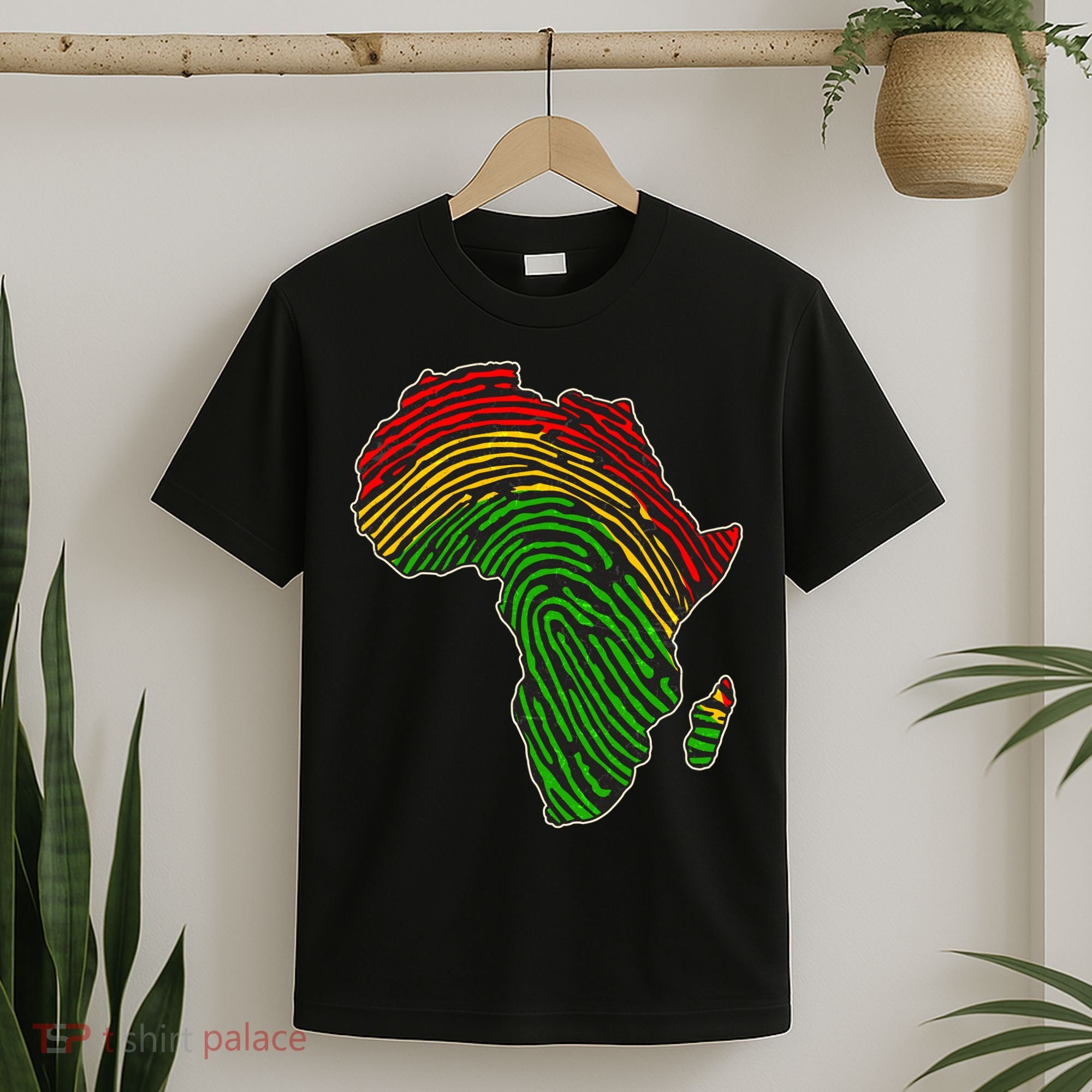 African Flag Colors Fingerprint T-Shirt