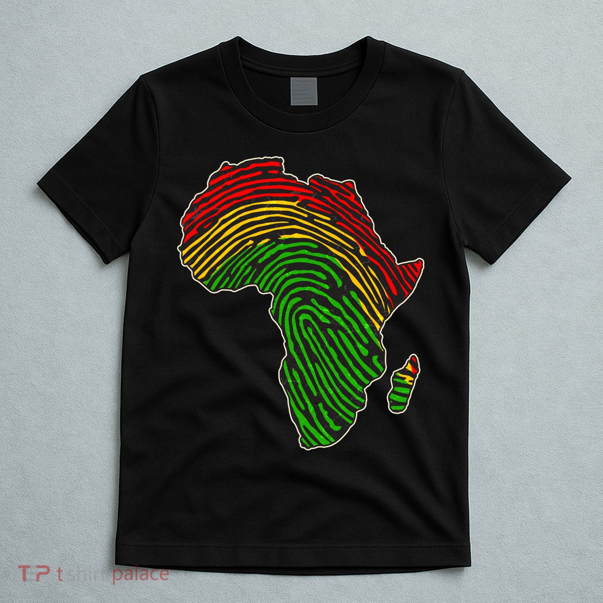 African Flag Colors Fingerprint T-Shirt