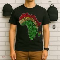 African Flag Colors Fingerprint T-Shirt thumb 6