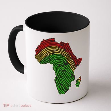 African Flag Colors Fingerprint Coffee Mug