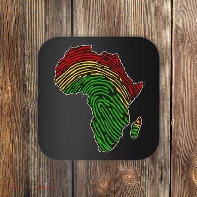 African Flag Colors Fingerprint Coaster