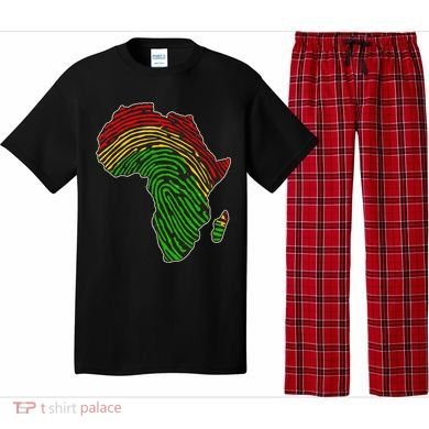 African Flag Colors Fingerprint Pajama Set