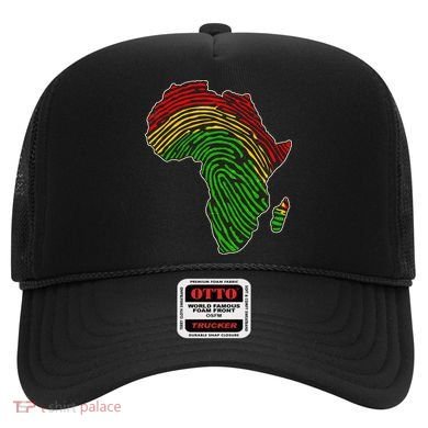 African Flag Colors Fingerprint Hat