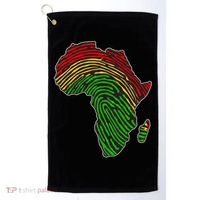 African Flag Colors Fingerprint Golf Towel