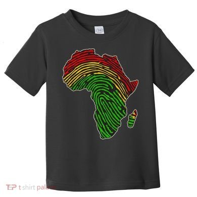 African Flag Colors Fingerprint Toddler T-Shirt