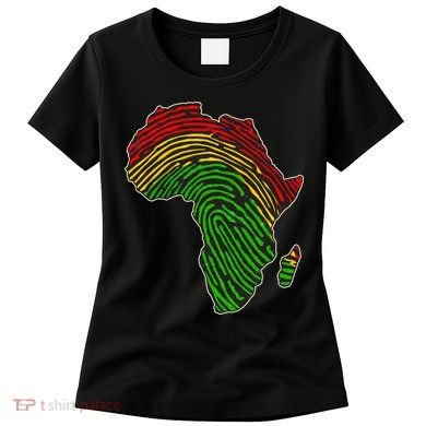African Flag Colors Fingerprint Women's T-Shirt
