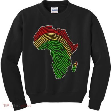 African Flag Colors Fingerprint Kids Sweatshirt