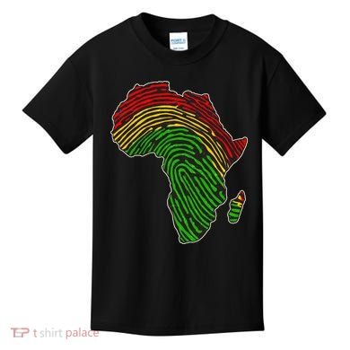 African Flag Colors Fingerprint Kids T-Shirt