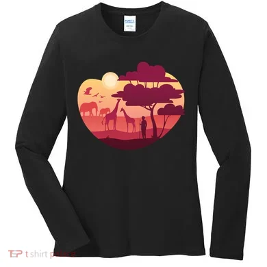 African Landscape Women's Long Sleeve Shirt