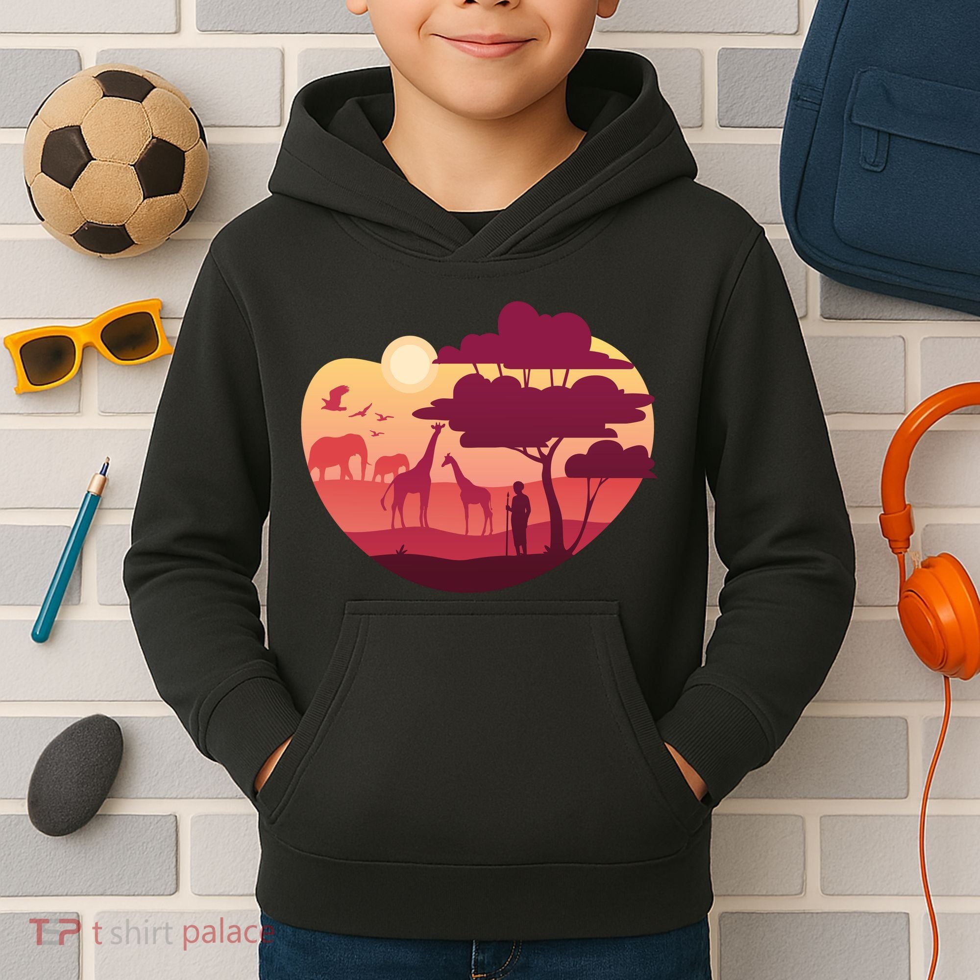 African Landscape Kids Hoodie