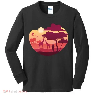 African Landscape Kids Long Sleeve Shirt